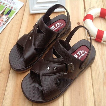 回力牛筋底凉鞋男夏季男士塑胶凉鞋男式塑料防滑防水两用凉鞋 3577