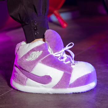 创意搞怪粉aj棉拖鞋情人节胖胖棉鞋冬季室内地板拖鞋情侣款毛绒鞋毛毛