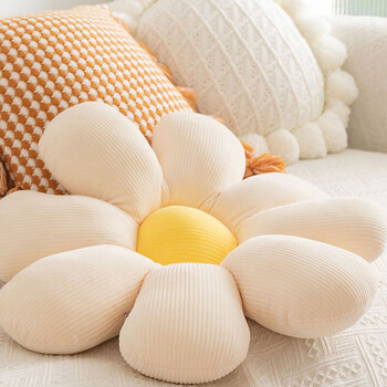 艾薇花朵抱枕沙发靠垫床头靠枕飘窗床上腰靠汽车花瓣坐垫小雏菊60*60