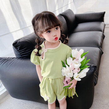 迪凡熊小女孩夏装女童套装16岁女宝宝衣服3夏季新款小童两件套儿童