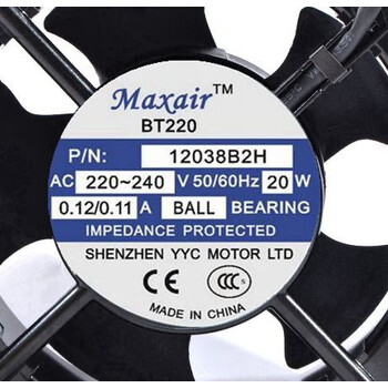 Ventilateur Axial Maxair BT220 12cm 220V 22W - Double Roulement à Billes - Pour Refroidissement PC/Boîtier