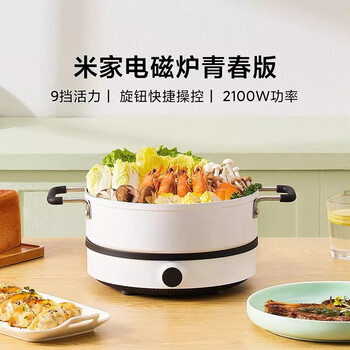 小米电磁炉青春版  火锅炒菜蒸煮煎炸烧水 2100W大功率 可拆卸防滑圈 电磁炉N1/老款青春版（随机发）