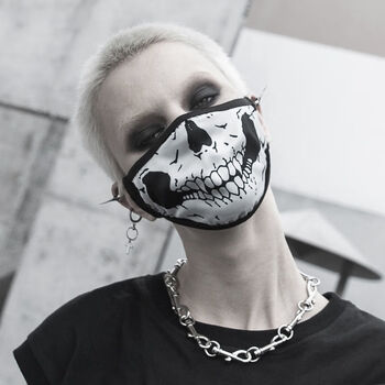 搞笑口罩男个性男女通用防晒可洗同款独立包装网红口罩女骷髅白色