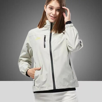 罗恩狼冲锋衣男女户外秋冬防风保暖外套连帽登山服女薄款白色3xl