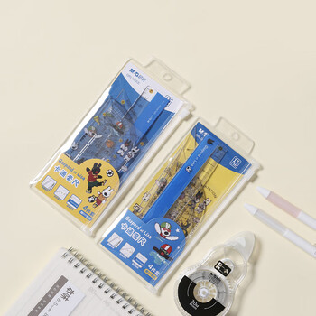 晨光（M&G）卡斯波和丽莎套尺学生考试文具15cm直尺量角器三角尺四件套QRL960CE 1套装