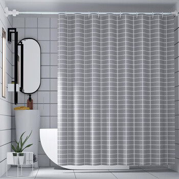韵扬卫生间保暖加厚浴帘布防霉防水布浴室挡水帘子布免打孔杆窗帘帘子