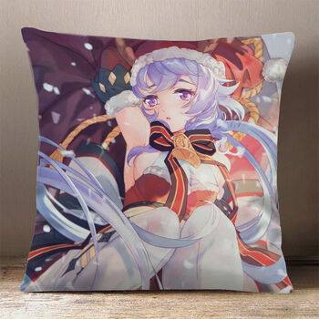 原神甘雨抱枕周边蓝发半身动漫二次元双面印靠枕卧室学生宿舍办公睡觉