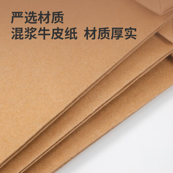 得力（deli）10只A4混浆250g牛皮纸档案袋 侧宽10cm 大容量标书合同文件资料袋票据收纳 办公用品 8387