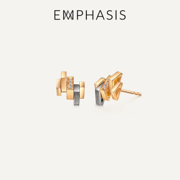 EMPHASIS艾斐诗「冠」系列18K金镶嵌钻石耳钉94170E