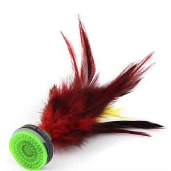 杜威克毽子大号公鸡毛鹅毛羽毛儿童比赛毽球牛筋底花键红色5个装