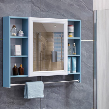 浴美优品现代简约防水防潮碳纤维浴室镜柜镜箱洗手间梳妆镜挂墙式卫生