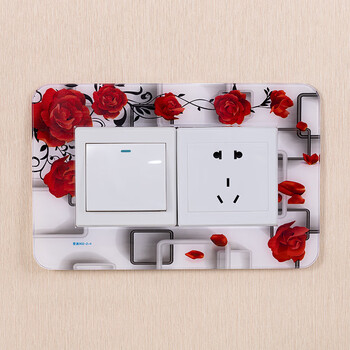 戴安娜亚克力双开开关套开关贴墙贴家用灯开关插座装饰开关保护套贴