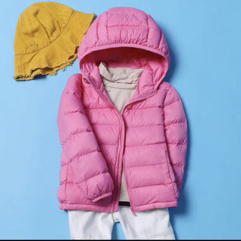 沙筱奕白鸭绒儿童羽绒服轻薄款男童女童中大童连帽小孩男女孩童装冬装