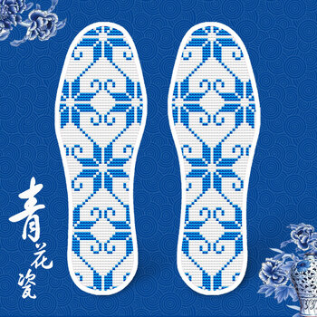 十字绣鞋垫自己绣十字绣鞋垫2021年新款男女结婚印花手工刺绣自己绣半