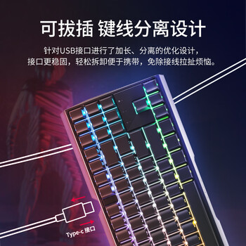 CHERRY樱桃MX3.0S TKL 机械键盘 RGB灯效 游戏键盘 有线键盘电脑办公键盘87键 白色红轴