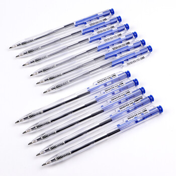 宝克（BAOKE）24PC040按动圆珠笔中油笔0.7mm蓝色原子笔 24支/卡