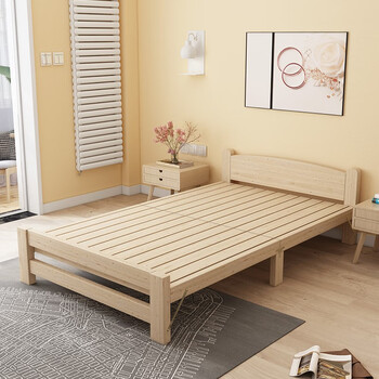 奈高(naigao)折叠床单人床成人实木床经济型简易床封闭式床头1950*900