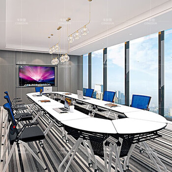 卡奈登 拼接圆形培训会议桌多功能移动办公桌 直径1.6米圆桌 PXZX-27