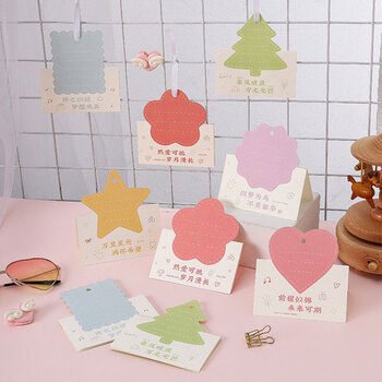 狮洛德 中高考励志祝福母亲节贺卡18张心愿小卡片烘焙花店生日留言卡带孔送挂绳