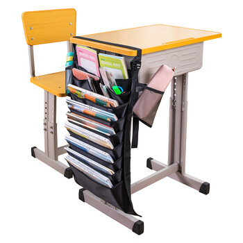 得力（deli）【超级爆款】挂书袋课桌书挂袋 升级款书桌边挂袋书袋 学生书本收纳神器 黑色加厚款开学必备