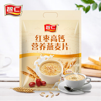 智仁 红枣高钙营养燕麦片 独立小袋包装 800g 醇香粗粮即食 冲饮谷物