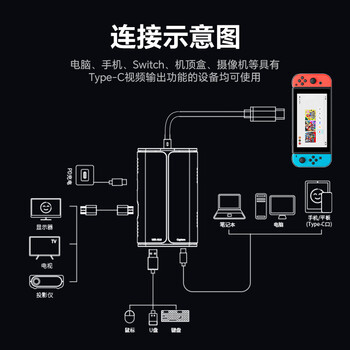 胜为（shengwei）Switch视频采集卡NS便携底座USB3.0直播采集器连接iPad平板笔记本电视拓展坞黑神话悟空 DHC0003J