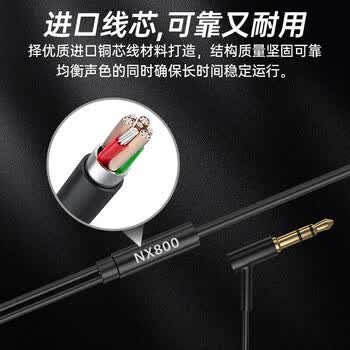 iSK NX800监听耳机主播专用声卡直播耳返入耳式高保真长线直播唱歌电竞HiFi耳塞（赠6.5转接头）