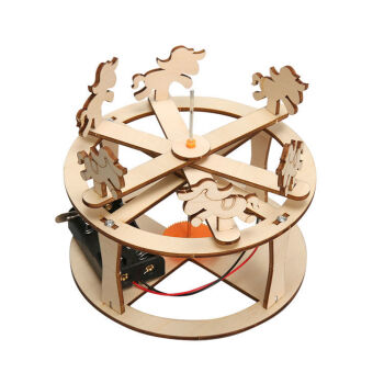 太阳能赛车科技小制作小发明手工小学生儿童木质拼装手工玩具旋转木马
