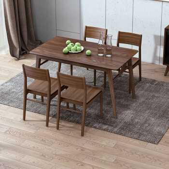 居克斯邦实木餐桌北欧风格实木客餐厅家具一桌四椅组合套餐饭桌台椅 1.2米餐桌BHC2002