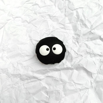 可爱苹果充电线保护套安卓数据保护头防断咬线器耳机绕线器黑煤球2个