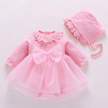 棉质春秋款超萌时尚百搭女孩公主风衣服新款女童幼童百天满月服潮流