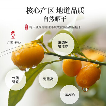 陈一凡 金桔干 精选金桔片金桔茶桔子干橘子皮泡水喝罐装130g【买2送1】