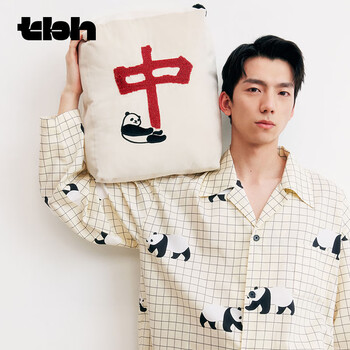 野兽派家居（tbh）熊猫红中麻将靠垫客厅沙发抱枕车载腰靠办公室靠垫抱枕送人礼物