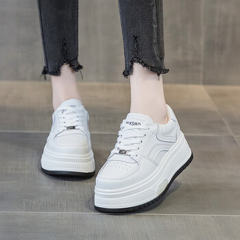 卓履(zhuolv)品牌小白鞋女2023春季新款百搭厚底增高板鞋轻便松糕休闲