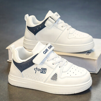 aj男童鞋子春夏季2023新款儿童运动鞋中大童学生板鞋男孩小白鞋 白色