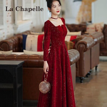 新款礼服女初秋季敬酒服新娘秋冬季结婚 红色 xxl【图片 价格 品牌