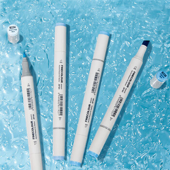 法卡勒（FINECOLOUR）二代马克笔标准120色套装双头酒精油性学生水彩笔绘图手绘设计水彩笔美育