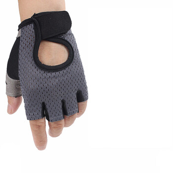 健身手套男女半指薄款器械训练拉单杠哑铃引体向上锻炼防滑透气 灰色