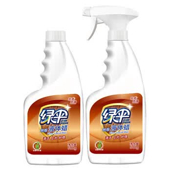 绿伞地板液体蜡 竹木香型 木地板清洁保养护理 只亮不滑 500g*2瓶
