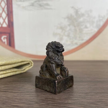 铜狮子印章图片- 京东