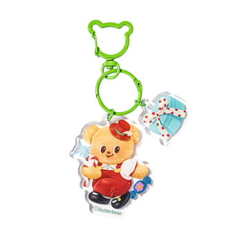 得力(deli)黄油小熊儿童学生钥匙扣可爱网红挂件包挂件 1个装圣诞糖果小熊
