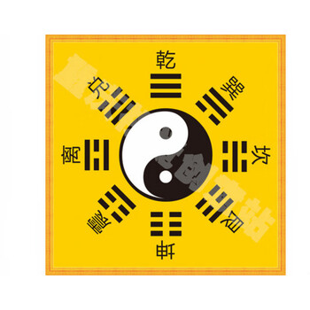 太极八卦图挂画易经周易先天八卦挂画阴阳八卦图定制黄色有字13天内