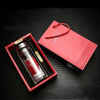 富光 商务便携双层玻璃杯330ML G1801-SH-330