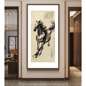 中国美術品・名家徐悲鴻氏書画・水彩書画【八駿馬神筆丹清】巨家作・掛け軸・書道骨董 中国美術品・名家徐悲鴻氏書画・水彩書画【八駿馬神筆丹清】巨
