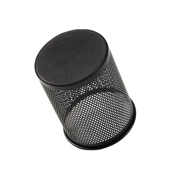 齐心(Comix)笔筒 金属网格圆形 黑色B2002