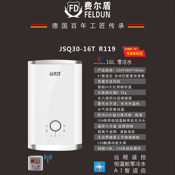 feldun费尔盾智能厨卫厨房电器 燃气热水器 jsq30-16t r119