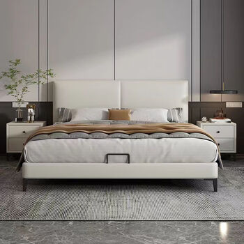 宜家【官方直销】皮艺床现代简约皮床1.