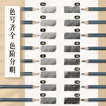 得力（deli）高级绘图铅笔12支10B素描铅笔学生六角杆书写黑铅美术写生工程制图笔初学者专用学生开学文具