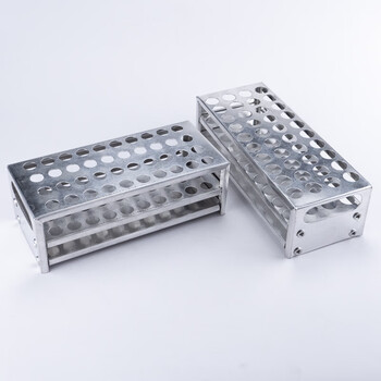 海斯迪克 HKCX-13 铝制试管架 实验室多功能离心管架 试管展示放置架 40孔-孔径22.5mm 