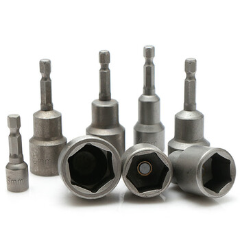 65mm六角柄风批套筒电动套筒头子14电批套筒外六角钻尾螺丝套筒强磁